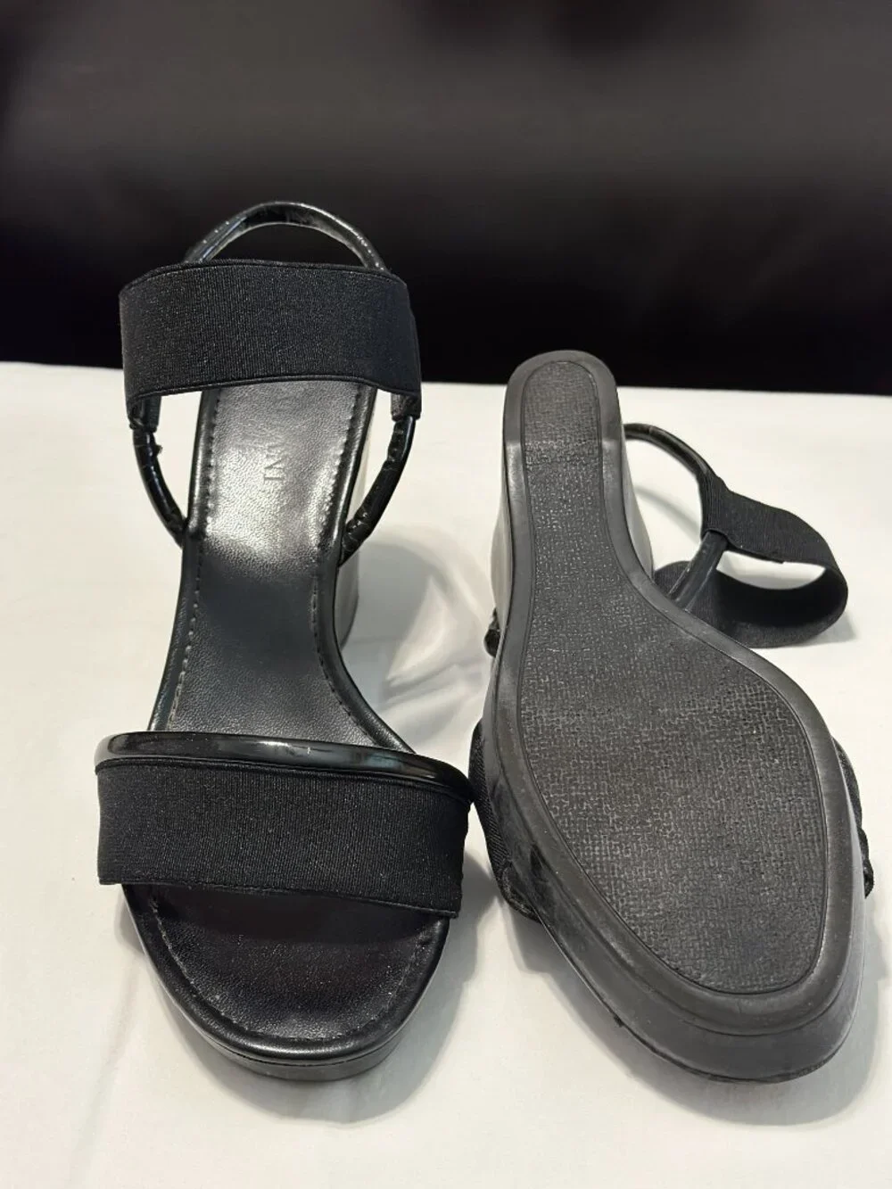 Alfani Wedge Heel Sandal Size 7.5 Black